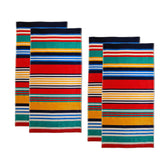 Cotton Multicolored Striped Oversized 4 Piece Beach Towel